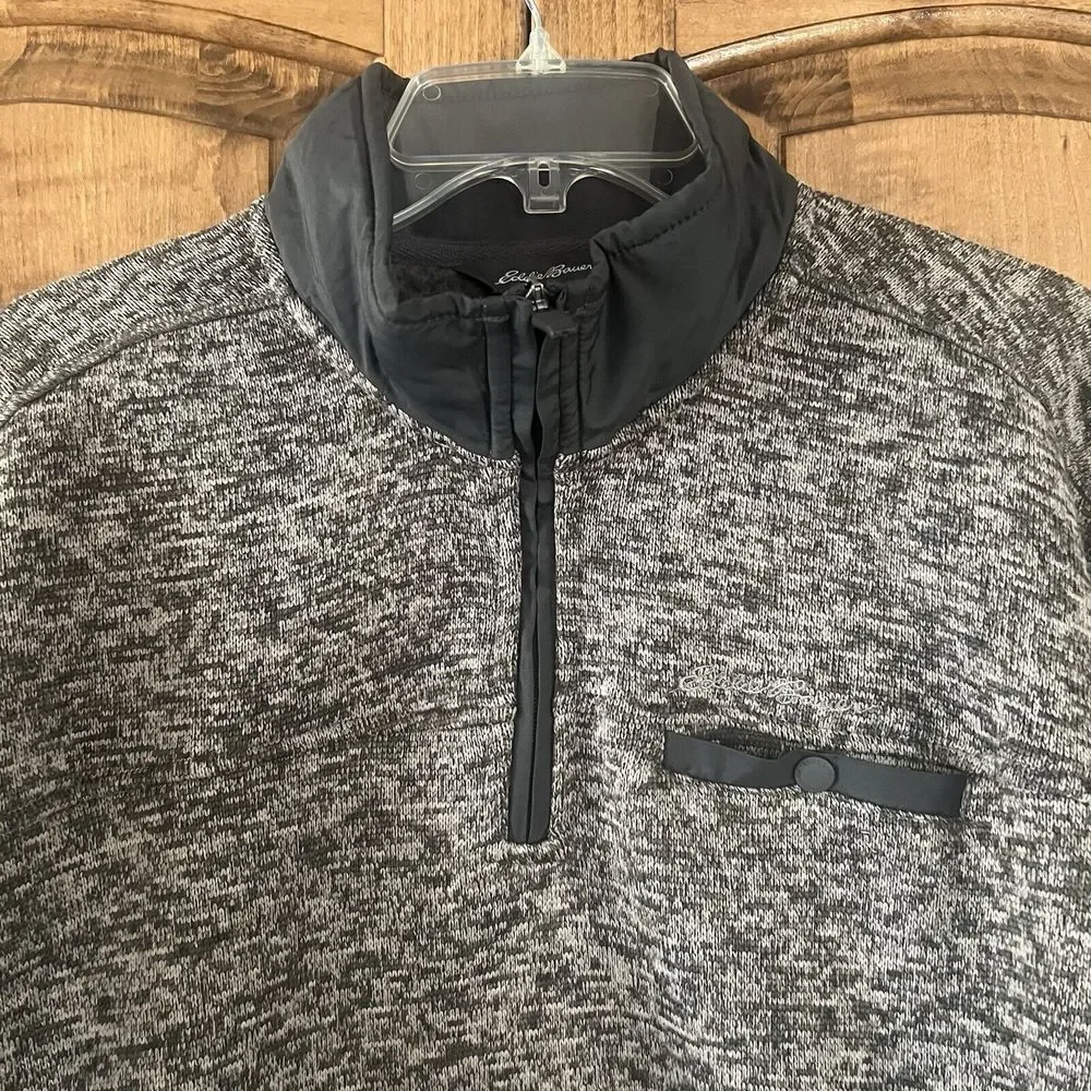 Eddie Bauer Sweater Mens‎ Large Gray Knit Pullover Fleece - Picture 3 of 12